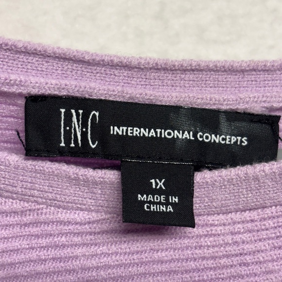 NWT INC Sweater Knit Lilac Moon Purple 1x boat neck ribbed - Picture 4 of 8